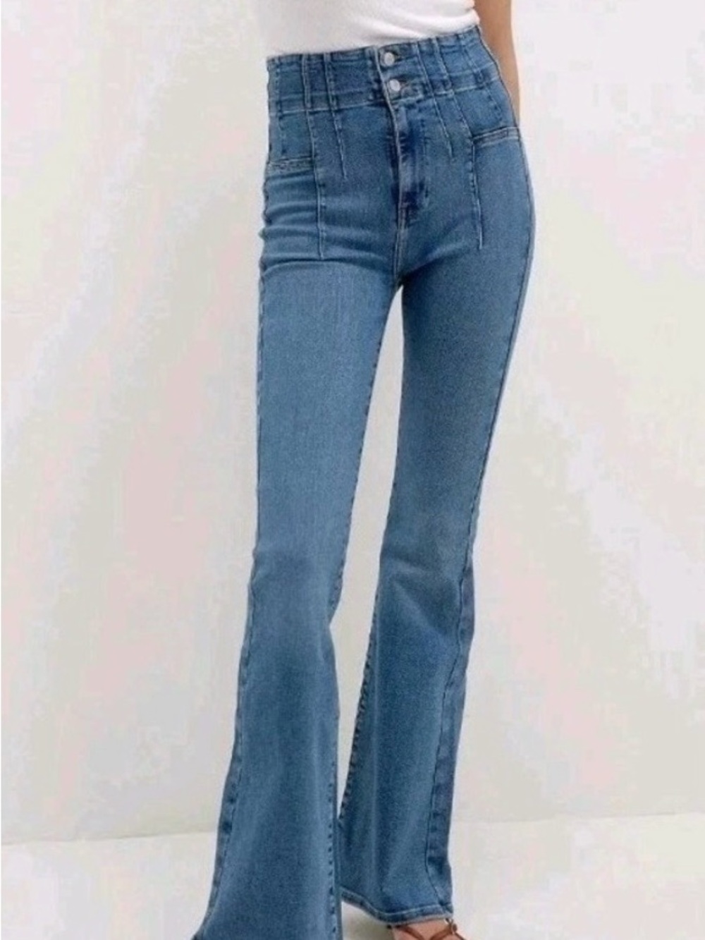 Free People Jayde Flare jeans high-Waist Flared Women's Jeans — Blue bell bottom
